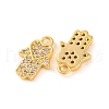 Brass Micro Pave Clear Cubic Zirconia Pendants KK-U017-06C-G-2