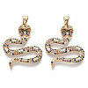 Brass Micro Pave Cubic Zirconia Pendants KK-R130-001G-NF-1