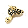Brass Micro Pave Clear Cubic Zirconia Pendants ZIRC-I070-066G-2