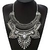 Alloy Crystal Rhinestone Ethnic Boho Trible Floral Chunky Bib Necklaces for Women FS-WG8FFE1-02-2