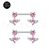 G23 Titanium Pink Cubic Zirconia Nipple Rings WG912A9-38-2