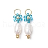 Glass Seed Beaded  Flower Pendants PALLOY-MZ00679-3