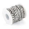 Tarnish Resistant Handmade 304 Stainless Steel Flat Round Charms Link Chains CHS-M004-10P-4