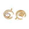 Brass Micro Pave Clear Cubic Zirconia Pendants KK-B137-19G-2