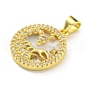 Brass Micro Pave Clear Cubic Zirconia Pendants KK-K354-04G-11-2