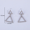 Triangle Brass Dangle Stud Earrings KM2949-4