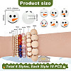  60Pcs 6 Styles Round Christmas Snowman Print Wood European Beads WOOD-PH0003-05-2