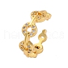 Rack Plating Brass Micro Pave Clear Cubic Zirconia Cuff Earrings for Women EJEW-C125-24E-G-4