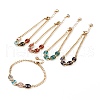 Golden Plated Brass Enamel Chain Bracelets BJEW-JB05881-1