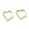 Heart Brass Hoop Earrings for Women EJEW-U008-16G-1