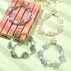 4Pcs 4 Style Natural Mixed Gemstone Chips & Pearl Beaded Bracelets Set BJEW-TA00349-5