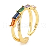 Brass Micro Pave Cubic Zirconia Cuff Rings for Women RJEW-S392-09G-1
