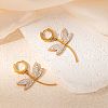 Dragonfly Stainless Steel Crystal Rhinestone Hoop Earrings FS-WGEBED8-02-1