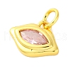 Rack Plating Brass Micro Pave Cubic Zirconia Charms KK-F881-04G-07-2