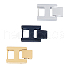 SUPERFINDINGS 3Pcs 3 Colors Rectangle Stainless Steel Watch Band Clasps STAS-FH0002-27C-1