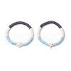 2Pcs Flat Round Handmade Polymer Clay Heishi Beaded Stretch Bracelets BJEW-JB11802-2