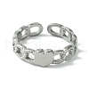 304 Stainless Steel Open Cuff Ring RJEW-L110-026P-2