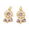 Brass Micro Pave Lilac Cubic Zirconia Pendants X-ZIRC-P086-21G-2