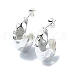 Textured Teardrop Brass Stud Earrings EJEW-D098-02S-1
