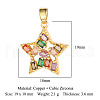 Brass Colorful Cubic Zirconia Pendants ZIRC-OY001-14G-2