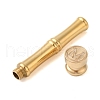 Golden Tone Brass Wax Seal Stamp Head with Bamboo Stick Shaped Handle STAM-K001-05G-M-2