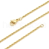 2mm Brass Rope Chain Necklaces for Men Women NJEW-G160-18G-4