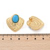 Fan 304 Stainless Steel Synthetic Turquoise Stud Earrings for Women EJEW-U046-17C-G-5