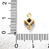 Brass Cubic Zirconia Rhombus Connector Charms KK-F894-12G-04-3