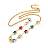 304 Stainless Steel Curb Chain Necklaces NJEW-V009-01G-4