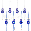 8Pcs 2 Colors Handmade Evil Eye Lampwork Pendant Decorations HJEW-GO00012-1