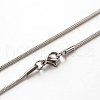 1.5mm 201 Stainless Steel Round Snake Chain Necklaces for Women Men STAS-N103-06P-1