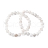 Natural Moonstone Round Beaded Stretch Bracelets for Men Women BJEW-G743-01G-4
