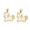 Brass Micro Pave Clear Cubic Zirconia Pendants KK-L213-031G-1