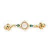 Brass Micro Pave Clear Cubic Zirconia Box Clasps KK-P291-33G-1