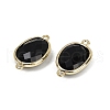 Natural Obsidian Faceted Connector Charms G-K347-11G-16-2