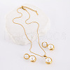 Stainless Steel Pendant Necklaces & Hoop Earrings Sets PO6215-3-2
