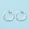 Electroplated Brass Twisted Tubular Hoop Earrings for Women EJEW-G299-01A-S-2