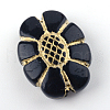 Flower Plating Acrylic Beads X-PACR-Q102-36B-1