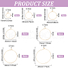 BENECREAT 54Pcs 7 Styles Brass Hoop Earring Findings KK-BC0013-33G-2
