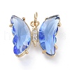 Brass Micro Pave Clear Cubic Zirconia Pendant ZIRC-P079-B02-08-1