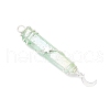 3Pcs 3 Styles Electroplated Natural Quartz Crystal Pointed Copper Wire Wrapped Pendants PALLOY-JF03767-02-4