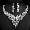 Fashionable Alloy Glass Earrings & Bib Necklaces FS-WGE8B96-01-1