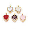 Brass Micro Pave Cubic Zirconia Pendants KK-N272-02G-M-1