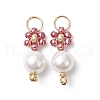 Glass Seed Beaded Flower Pendants PALLOY-MZ00678-3