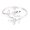 304 Stainless Steel Leaf Cuff Rings STAS-H142-01P-1