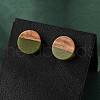Opaque Resin & Walnut Wood Stud Earrings EJEW-N017-008-B08-2