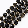 Natural Black Obsidian Beads Strands G-A030-B26-8mm-1