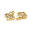 Brass Micro Pave Cubic Zirconia Charms KK-E068-VF186-3