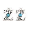 Synthetic Turquoise & Alloy Pendants PALLOY-H146-01AS-Z-1