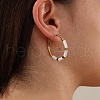 Golden 304 Stainless Steel Hoop Earrings with Enamel SQ2543-2-3